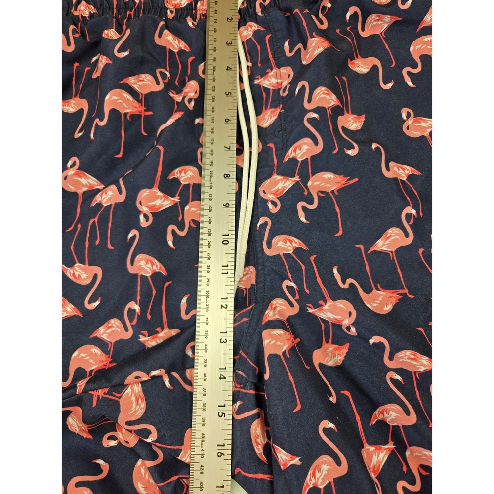 Old Navy Mens XXL Navy Blue Pink Flamingo Print Swim Trunks Mesh Lined Shorts - Picture 6 of 10